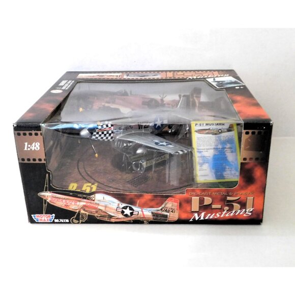 P-51 Mustang Diecast Model 1:48 Motor Max 76336 WWII Airplane Display - Picture 8 of 9